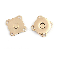 Zinc Alloy Purse Snap Clasps, Magnetic Clasps, Closure for Purse Handbag, Light Gold, 1.4x1.4x0.4cm(PURS-PW0001-440B-LG)