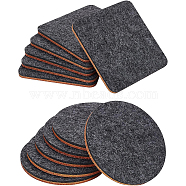 BENECREAT 12Pcs 2 Styles Wool Felt Cup Mat, Felt Coaster, for Drink with Holder, Square & Flat Round, Chocolate, 99x99x6mm, 6pcs/style(DIY-BC0004-79)