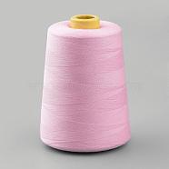 Polyester Sewing Thread Cords, For Cloth or DIY Craft, Pearl Pink, 0.1mm, about 7000yards/roll(OCOR-Q033-18)