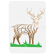 Plastic Hollow Out Drawing Painting Stencils Templates, for Painting on Scrapbook Fabric Tiles Floor Furniture Wood, Deer, 29.7x21cm(DIY-WH0396-732)