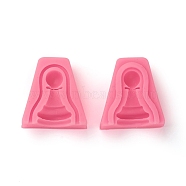 Food Grade Silicone Molds, Fondant Molds, For DIY Cake Decoration, Chocolate, Candy, UV Resin & Epoxy Resin Jewelry Making, Chess Piece, Pink, 39x37x16.4mm, Inner Diameter: 31x9~18mm(X-DIY-E021-53)