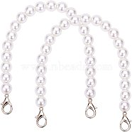 Acrylic Imitation Pearl Beads Bag Handle, with Zinc Alloy Lobster Claw Clasps, for Bag Straps Replacement Accessories, 32x1.4cm, 2pcs/box(FIND-PH0015-64)