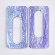 Cellulose Acetate(Resin) Big Pendants, with Glitter Powder, Rectangle, Medium Slate Blue, 57x26x2.5mm, Hole: 36x13mm(KY-S157-19A)