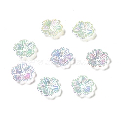 Opaque Acrylic Bead Caps, Flower, Colorful, 12x13x3mm, Hole: 1.5mm(OACR-H016-04)