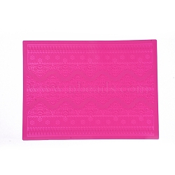 Food Grade Silicone Mat Moulds, Fondant Cake Brim Decor Molds, Emboss Mat Lace Cake Mold Craft, Hot Pink, 286x385x2mm(DIY-G020-05B)