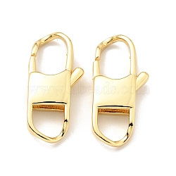 Brass Lobster Claw Clasps, Cadmium Free & Lead Free, Oval, Real 18K Gold Plated, 23.5x11x4mm, Hole: 6x6mm(KK-G416-05G)