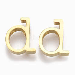 304 Stainless Steel Pendants, Golden, Letter, Letter.D, 13x10x3mm, Hole: 1.8mm(STAS-T041-10G-D)