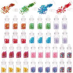 40Pcs 10 Colors Glass Wishing Bottle Pendant Decorations, with Star Sequin Charms, for DIY Jewelry Accessories, Mixed Color, 28x11mm, Hole: 2mm(AJEW-NB0003-05)