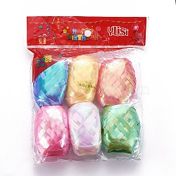 Plastic Balloons Ribbons, For Party Decoration, Mixed Color, 5mm, about 10m/roll, about 6rolls/bag(AJEW-WH0097-01)