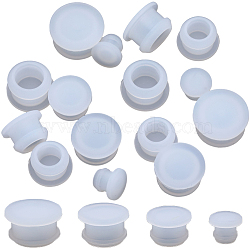 24Pcs 4 Style Silicone Bottle Seal Plug, Reusable Replacement Bottle Stopper, White, 11~19x9~11mm, Pin: 7~15mm, 6pcs/style(AJEW-GF0008-11C)
