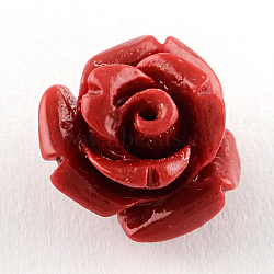 Dyed Flower Synthetical Coral Beads, FireBrick, 10x8mm, Hole: 1mm(CORA-R011-33J)