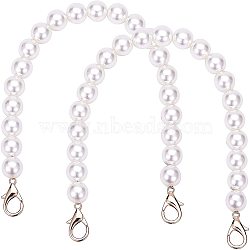 Acrylic Imitation Pearl Beads Bag Handle, with Zinc Alloy Lobster Claw Clasps, for Bag Straps Replacement Accessories, 33x1.4cm, 2pcs/box(FIND-PH0015-64)