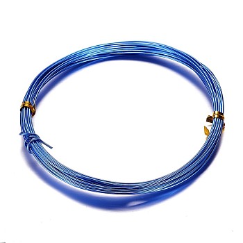 Round Aluminum Craft Wire, for Beading Jewelry Craft Making, Blue, 18 Gauge, 1mm, 10m/roll(32.8 Feet/roll)