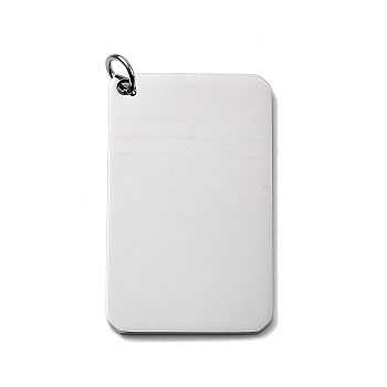 304 Stainless Steel Pendants, Stamping Blank Tag, Rectangle, Stainless Steel Color, 50x30x1.5mm, Hole: 5.5mm