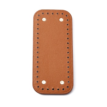 PU Leather Knitting Crochet Bags Nail Bottom Shaper Pad, with Alloy Nail, for Bag Bottom Accessories, Rectangle Pattern, 18x8.2x0.8cm, Hole: 4mm