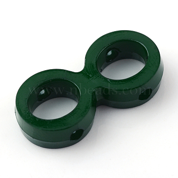 Opaque Acrylic Multi-Strand Links, Infinity, Dark Green, 20x10x4mm, Hole: 2mm(X-SACR-Q155-C27)
