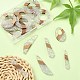 20pcs 10 styles de pendentifs en résine transparente et bois de noyer(RESI-YW0001-30)-6