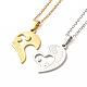 Heart Matching Couple Pendant Necklaces & Stud Earrings(SJEW-E045-01GP)-2