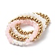 Round Imitation Gemstone & Plating Beads Stretch Bracelet Sets(BJEW-JB06409-01)-1