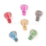 Spray Painted Transparent Acrylic Beads, Hot Air Balloon, Frosted, Mixed Color, 23.5x18.5mm, Hole: 4mm(X-OACR-H054-14)