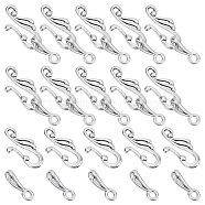 70Pcs Tibetan Style Alloy Hook and Eye Clasps, Lead Free and Cadmium Free, Antique Silver, Toggle: 12mm wide, 25mm long, Bar: 16mm long, Hole: 3mm(FIND-SC0008-05)