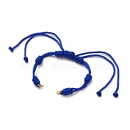 Adjustable Braided Nylon Cord Bracelet Making, with 304 Stainless Steel Open Jump Rings, Blue, Single Chain Length: about 6 inch(15cm)(AJEW-JB00758-04)