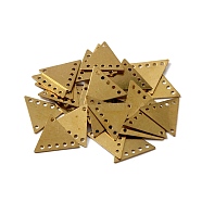 Brass Chandelier Component Links, 6 Holes Connectors, Triangle, Raw(Unplated), 13x15x0.4mm, Hole: 1mm(FIND-WH0113-02C)
