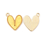 Acrylic Pendants, with Light Gold Plated Alloy Findings, Heart, Yellow, 18.5x16x3mm, Hole: 1.6mm(FIND-B011-01B)