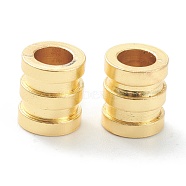 Brass Beads, Matte Style, Long-Lasting Plated, Grooved, Tube, Real 18K Gold Plated, 7x6mm, Hole: 3.5mm(KK-P198-08A-G)