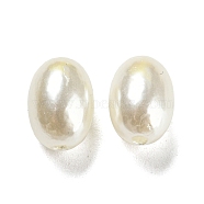 ABS Plastic Imitation Pearl Bead, Oval, Beige, 10x7.5mm, Hole: 1.4mm, about 1300pcs/500g(KY-C017-14)