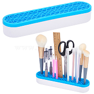 Multipurpose PP Plastic  Storage Box, for Cosmetics Brush Holder, Pen Holder, Toothbrush Holder, Lipstick Holder, Column, Blue, 21x3.5x4.9cm(MRMJ-GF0001-25A)