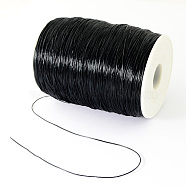 Flat Elastic Crystal String, Elastic Beading Thread, for Stretch Bracelet Making, Black, 1mm, about 765.52~874.89 yards(700~800m)/roll(EW-R001-06)