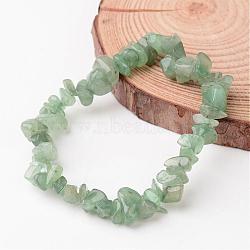 Natural Green Aventurine Chip Beaded Stretch Bracelets, 43mm(BJEW-JB02243-01)