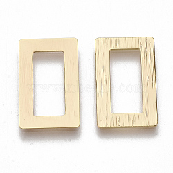 Brass Linking Rings, Nickel Free, Rectangle, Real 18K Gold Plated, 22x13x1mm, Inner Diameter: 16x7mm(KK-S354-176-NF)