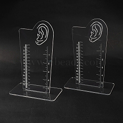 Transparent Acrylic Earring Measurement Display Stand, Ruler Measurement Inches Centimeters, Clear, 15x2.3x8cm(EDIS-NH0001-01)