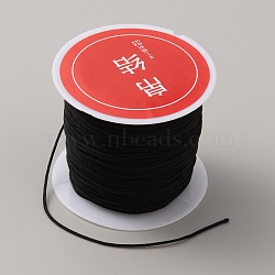 Nylon Chinese Knotting Cord, DIY Material for Jewelry Making, Black, 0.8mm, about 21.87 Yards(20m)/Roll(NWIR-WH0002-02O)