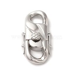 316 Surgical Stainless Steel Twister Clasps, Stainless Steel Color, 36x19x9mm, Hole: 7x6mm and 7x5mm(STAS-M313-01P-05)