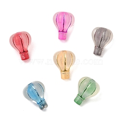 Spray Painted Transparent Acrylic Beads, Hot Air Balloon, Frosted, Mixed Color, 23.5x18.5mm, Hole: 4mm(X-OACR-H054-14)