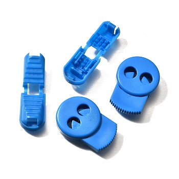 Resin Buttons and Tailfile Clip Set, Clothing Accessories, Flat Round, Dodger Blue, 38.5x12x7mm