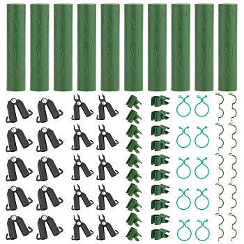 Nbeads PP Plant Fixator & Buckles Clips & Plant Twist Clip Ties & Coated Plant Stick & A-Type Connecting Joint & Connector, for Gardening, Mixed Color, 150pcs/set