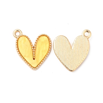 Acrylic Pendants, with Light Gold Plated Alloy Findings, Heart, Yellow, 18.5x16x3mm, Hole: 1.6mm