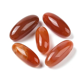 Natural Agate(Dyed & Heated) Beads, Oval, Top Drilled, Chocolate, 24.5~42x10.5~14.5x8.5~13.5mm, Hole: 2mm