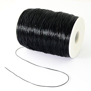 Flat Elastic Crystal String, Elastic Beading Thread, for Stretch Bracelet Making, Black, 1mm, about 765.52~874.89 yards(700~800m)/roll