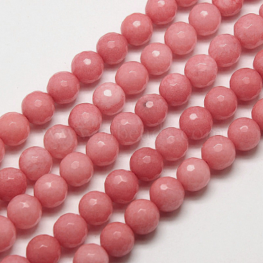 8mm LightCoral Round Malay Jade Beads