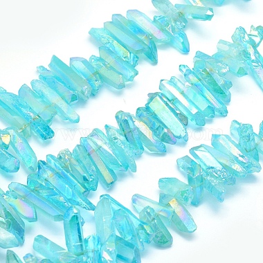 20mm Cyan Nuggets Quartz Crystal Beads