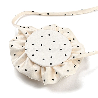 Polka Dot Pattern Fabric Rose Tie Choker Necklaces for Women(NJEW-Z022-01A)-3
