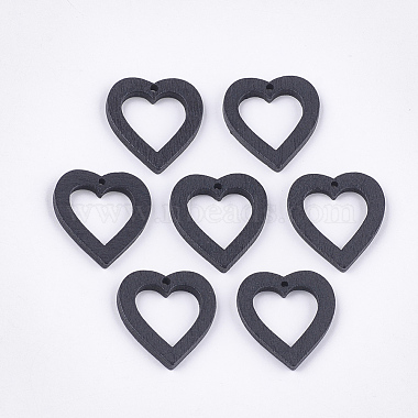 Black Heart Wood Pendants