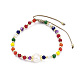 bracelet de perles tressées en perles naturelles(BJEW-O187-05)-1