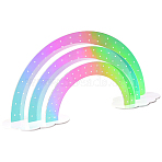 Laser Style Rainbow Shaped Acrylic Earring Organizer Display Stands, Desktop Decoration, Colorful, 415x83x166mm(AJEW-WH20020-150)