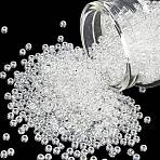MIYUKI Round Rocailles Beads, Japanese Seed Beads, 8/0, (RR160) Crystal Luster, 3mm, Hole: 1mm, about 422~455pcs/10g(X-SEED-G008-RR0160)